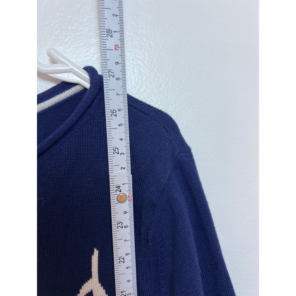 Vineyard Vines Women's Navy Blue Sailboat Graphic Cotton Knit Sweater Coastal L - Picture 5 of 9